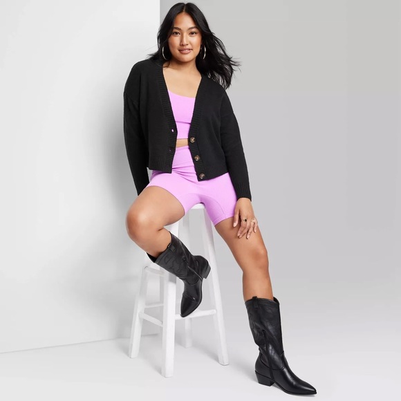 Women's Slouchy Button-Front Cardigan - Wild Fable - Black Size Large, Oversized - Picture 2 of 3